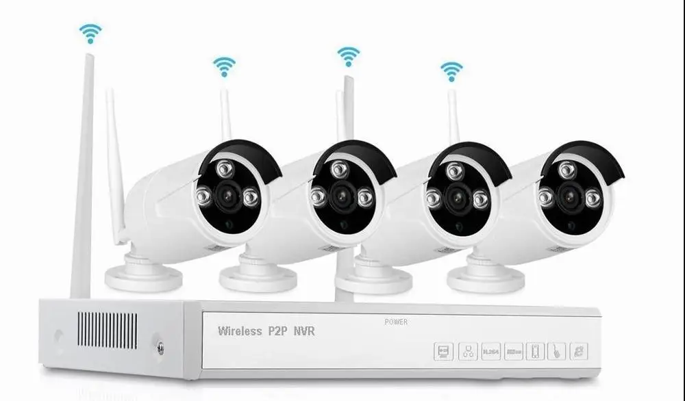 4CH CCTV Camera System 1080P WiFi Nvr Kit Camera Wireless WiFi Ip Camera Nvr Kit