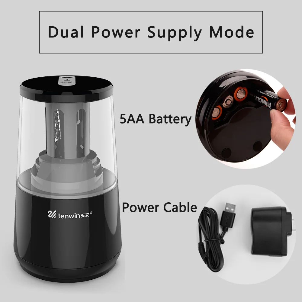 Tenwin 8008 USB электрическая точилка для карандашей с спиральным лезвием милые канцелярские принадлежности