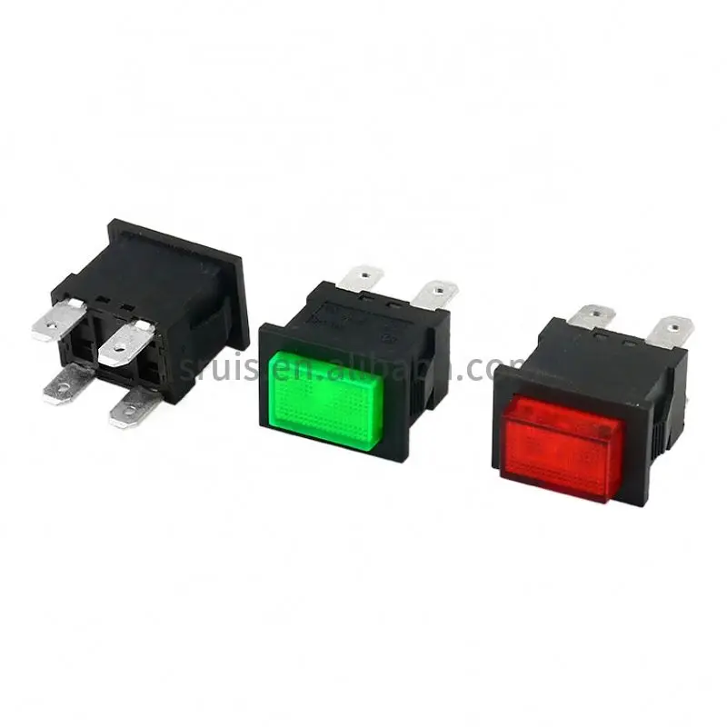 4pin On Off Latching 10a 250vac Dpst Plastic Illuminated Push Button ...