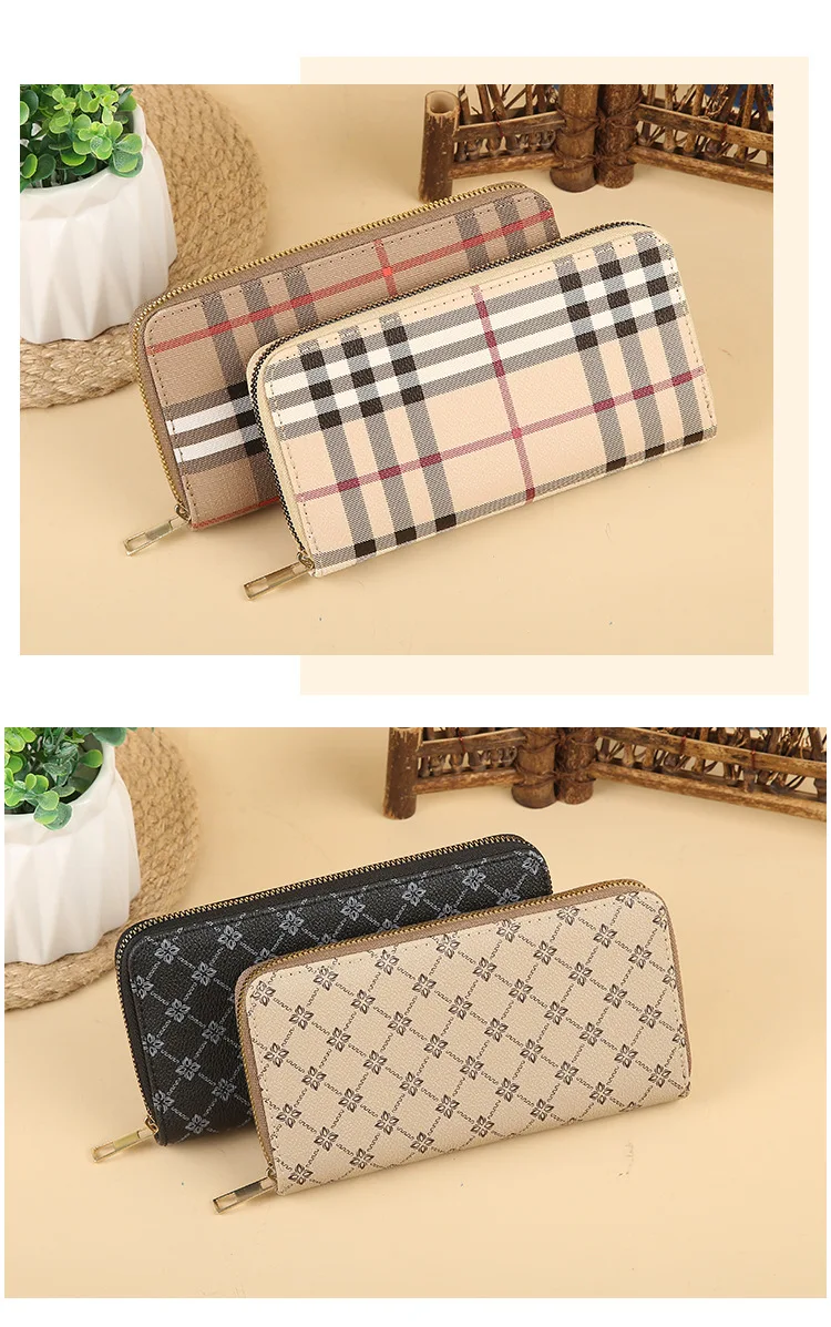 Classic old-fashioned Printed pattern women's wallet fashion trend women's mobile phones bag  women's   Luxury brand wallet