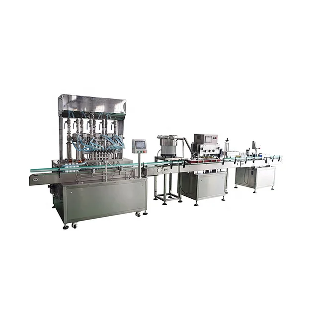 Full Automatic Cosmetics and skincare products Round Liquid Bottle Filling Capping And Labeling Machine Cosmetics