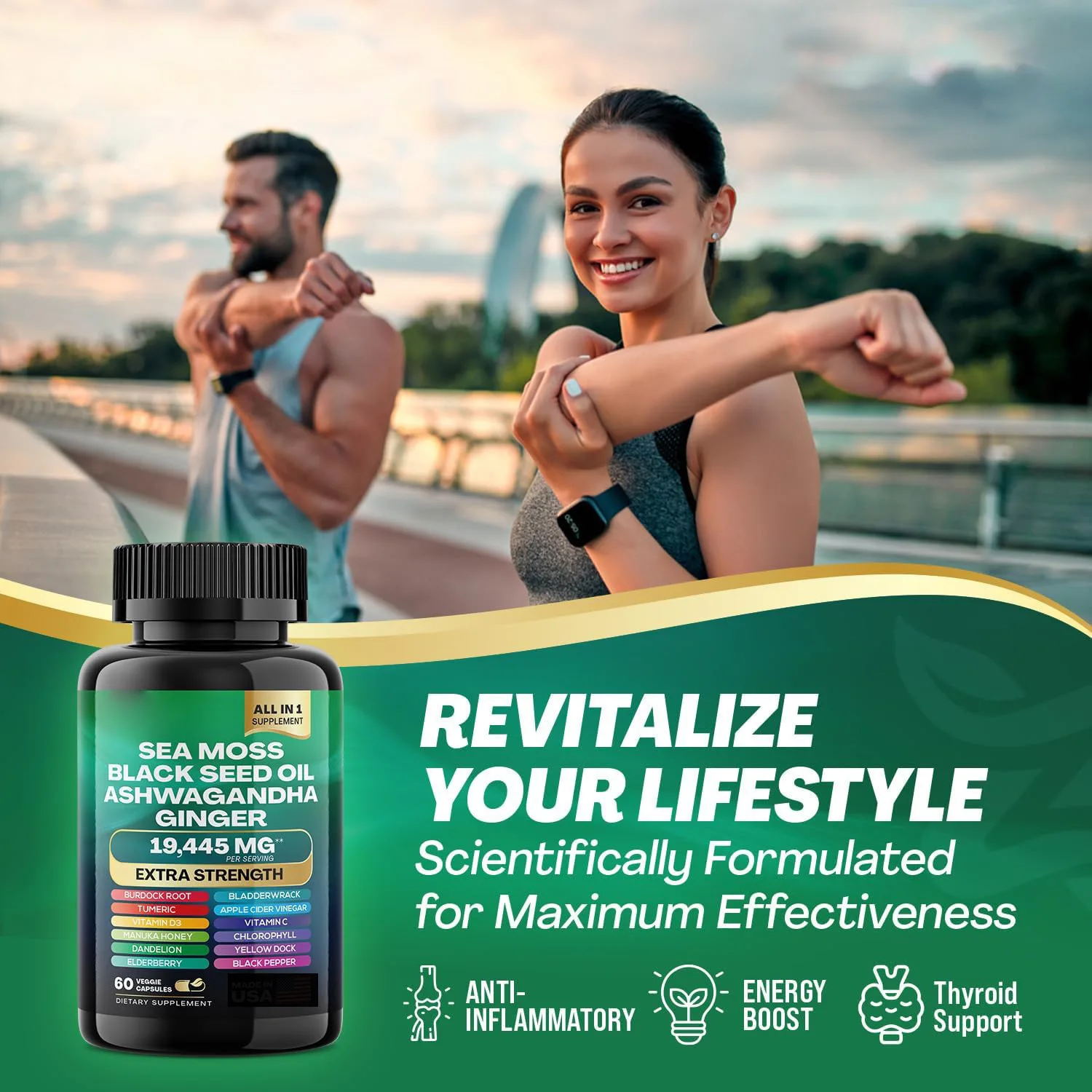 Dropshipping OEM Shilajit and Sea Moss Bundle 60 Count Sea Moss Ginger & Shilajit All in 1 Supplements (1 Pack) for Women & Men_2