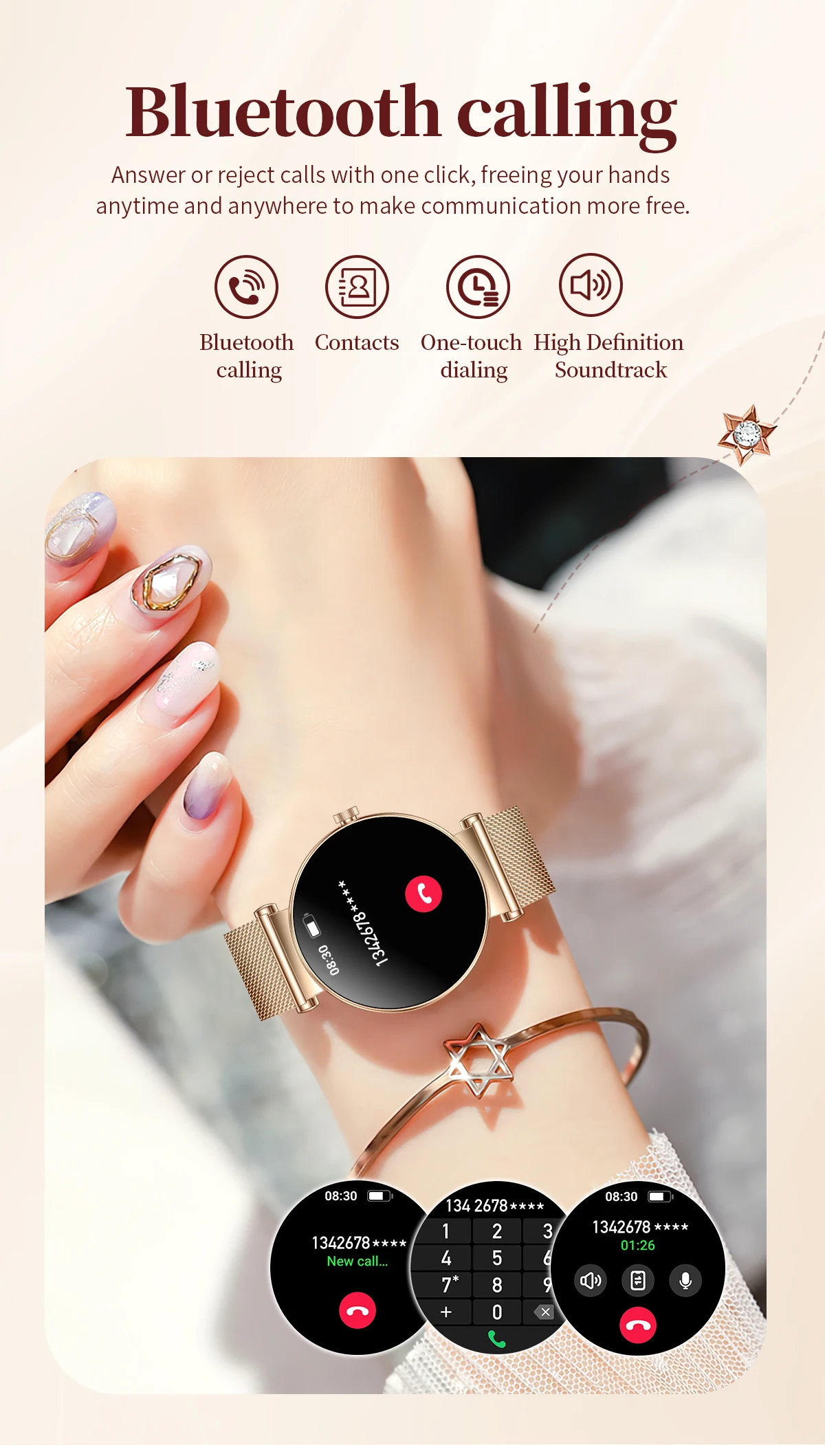 Welcome OEM Order, Factory Whole Selling Lc26 Smartwatch Lady Health Monitoring 1.32inch Amoled Screen Bt Calling 6.8mm Ultra-thin Heart Rate 2025 Smart Watch Woman - Buy Smart Watch 2025 smart Watch Woman lc26 Smartwatch
