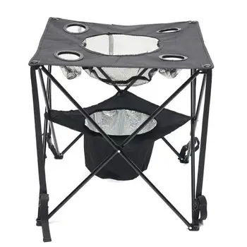 Outdoor table The ice bucket table folds for easy camping gear