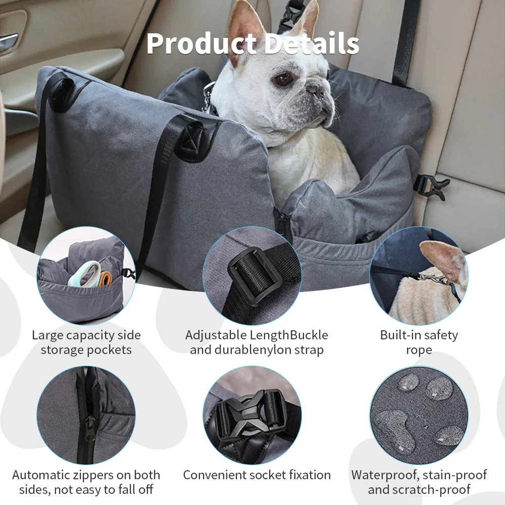 Custom made travel safety portable dog car booster seat bed manufacture