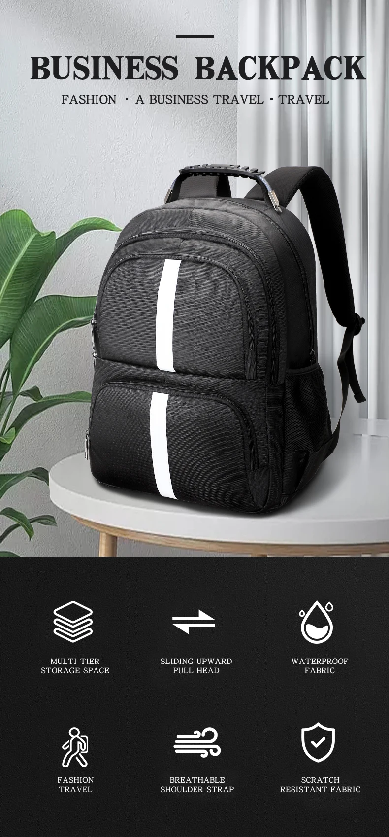 Omaska Custom Logo Waterproof Business Laptop Backpacks 18 Inch