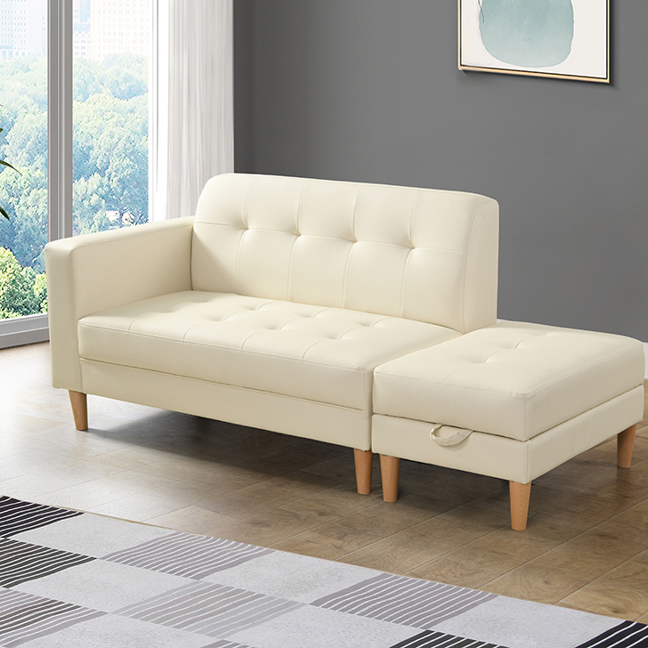 Современная Белая кожаная секционная Складная Многофункциональная Мебель, диван для комнаты с кроватью