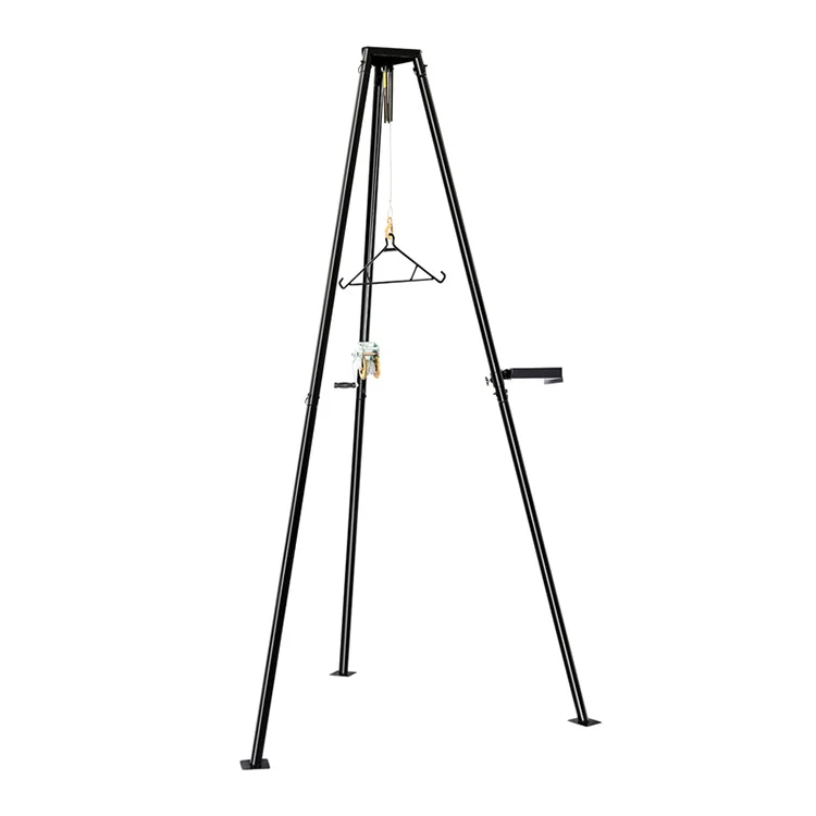 JH-Mech Tripod Game Hoist With 500Lb Capacity Deer Hanger and Complete Hoist Kit Portable Deer Hoist Tripod