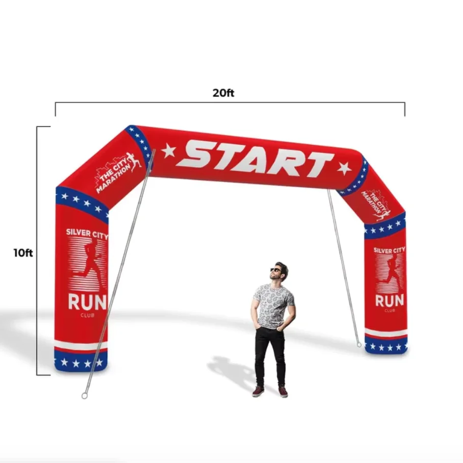 Custom Inflatable Arch Angel to Mark the Start / Finish Lines of Sports Events With Constant Air and Sealed Air Optional