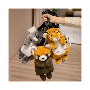 Wholesale Plush Tiger Bag Stuffed Animal Shoulder Bag Children Gift Plush Panda Koala Fox Backpack Doll Kids