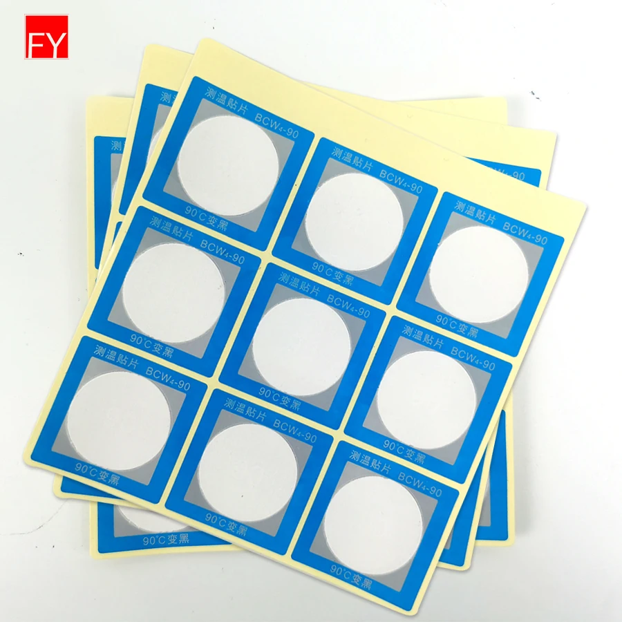 Irreversible Test Controller Heat Sensitive Kids Temperature Indicator Label 250F Thermochromic Color Changing Sticker