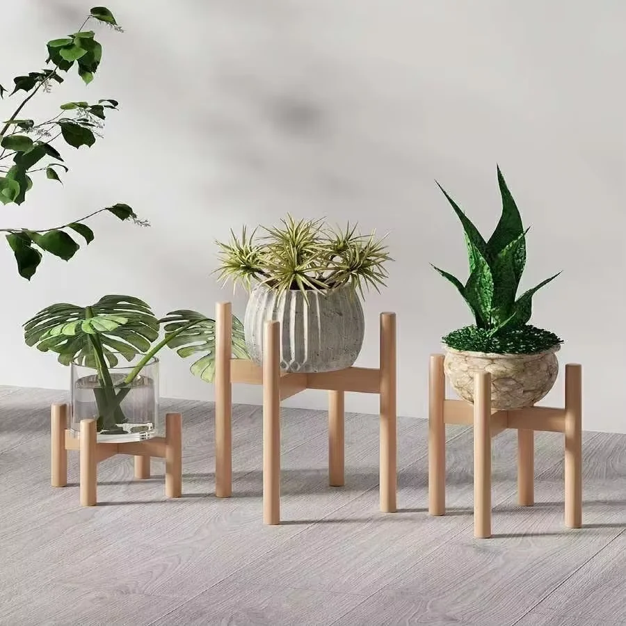 Adorn Flower Floor-Standing Storage Rack Balcony Decoration Succulent Pot Display Stand Solid Wood Multi-layer for Living Room - Image 2