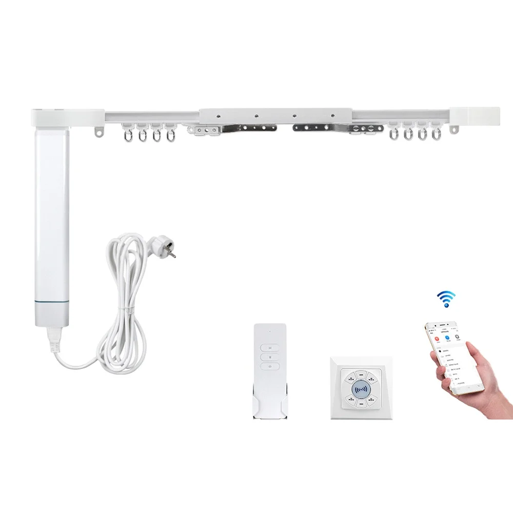 Zemismart Wifi Smart Motorized Curtain Customizable Aluminium Track Electric With Electric Curtain Motor
