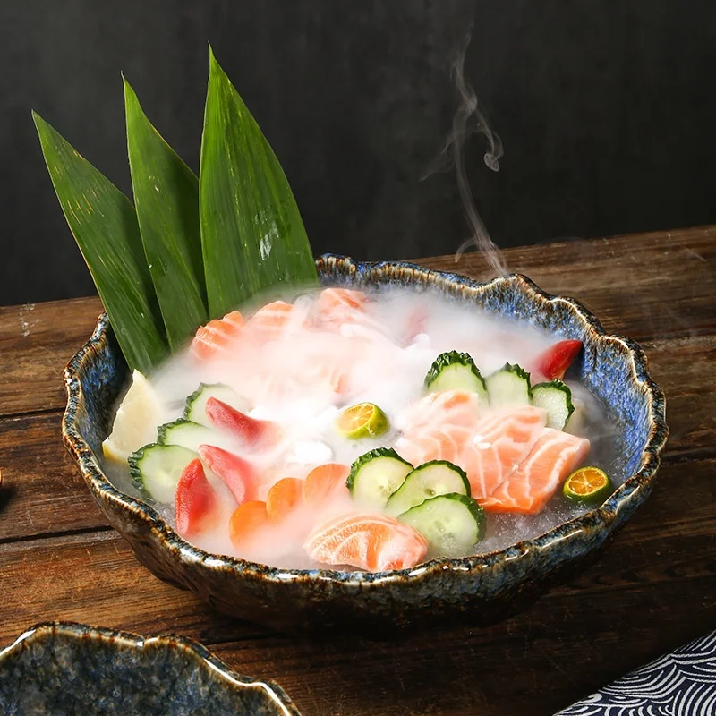 卸売クリエイティブ刺身ドライアイスプレート食器日本サーモン