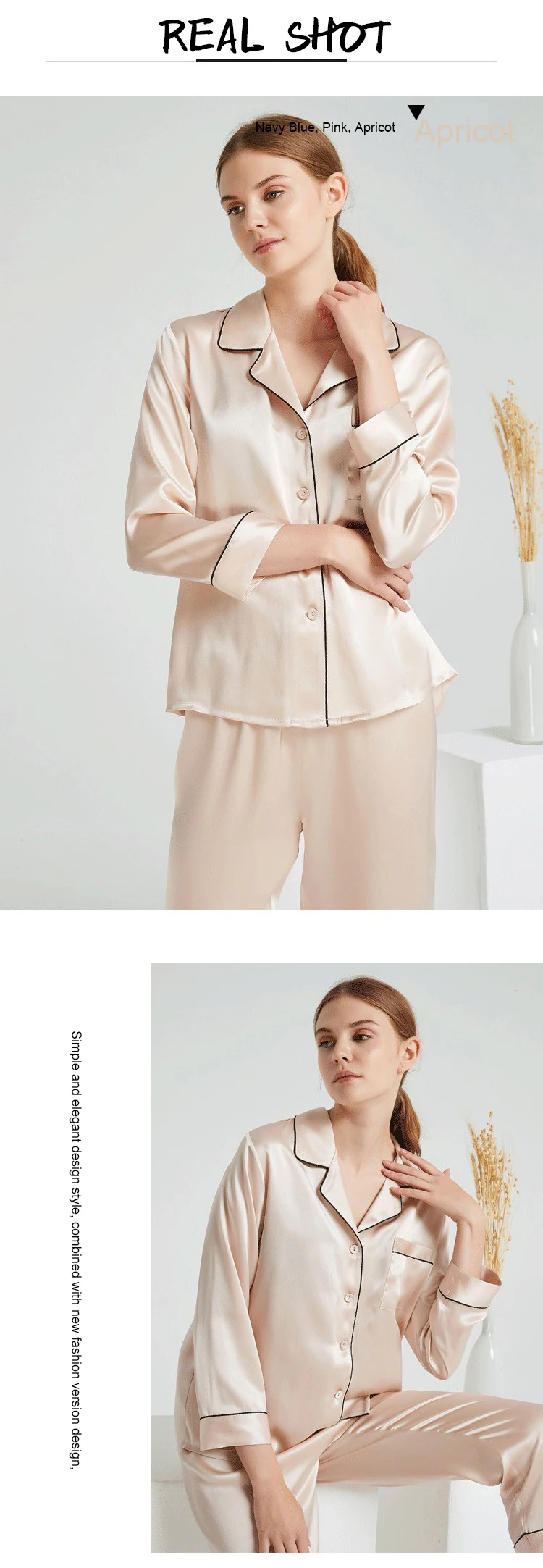Women's  Mulberry Silk Pajama Set Twilight