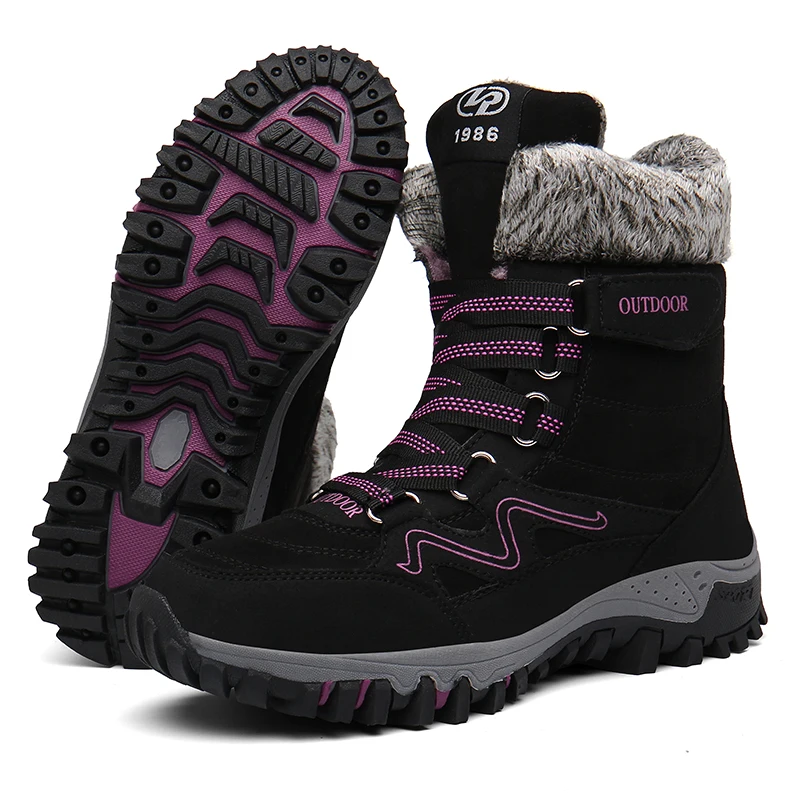 Botas de nieve de piel de becerro medio de mujer Cálida Hebilla plana baja Zapatos  térmicos cálidos Invierno comprar a buen precio — entrega gratuita, reseñas  reales con fotos — Joom