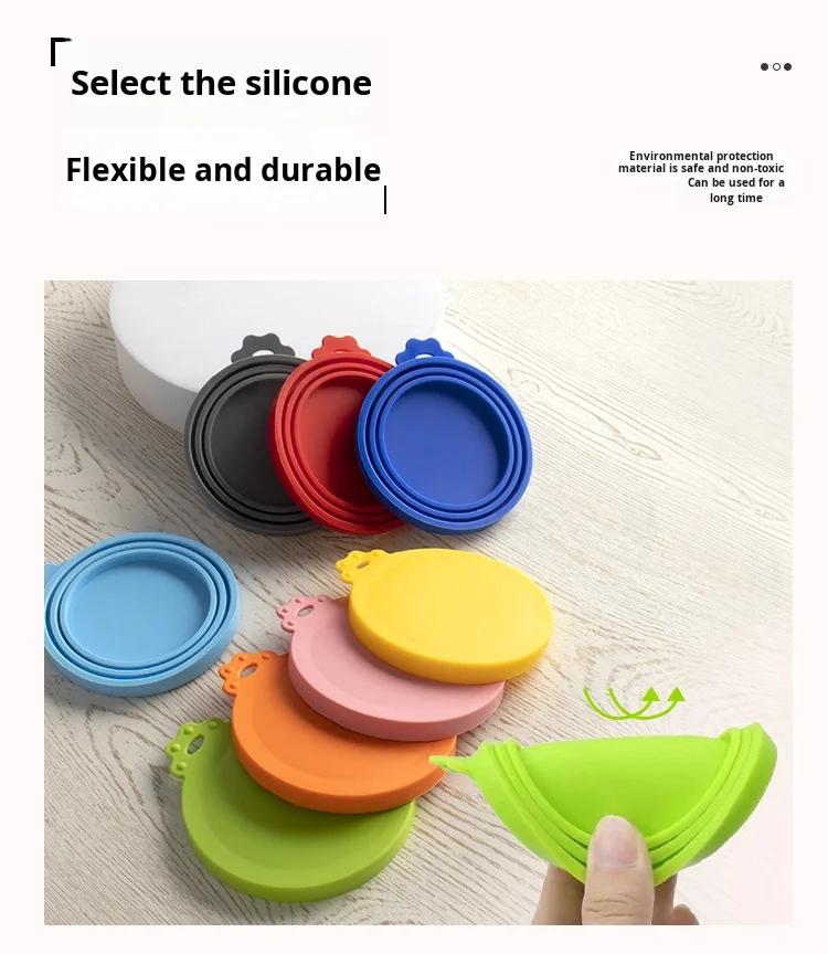 Multicolored Silicone Pet Food Lid Leak Proof Can Lids for Cats and Dogs Sealed Freshness Options factory