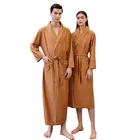 Wear Wholesale Nightgown Summer Thin Long-sleeved Cardigan Long-sleeved Couple Long Solid Color Home Wear