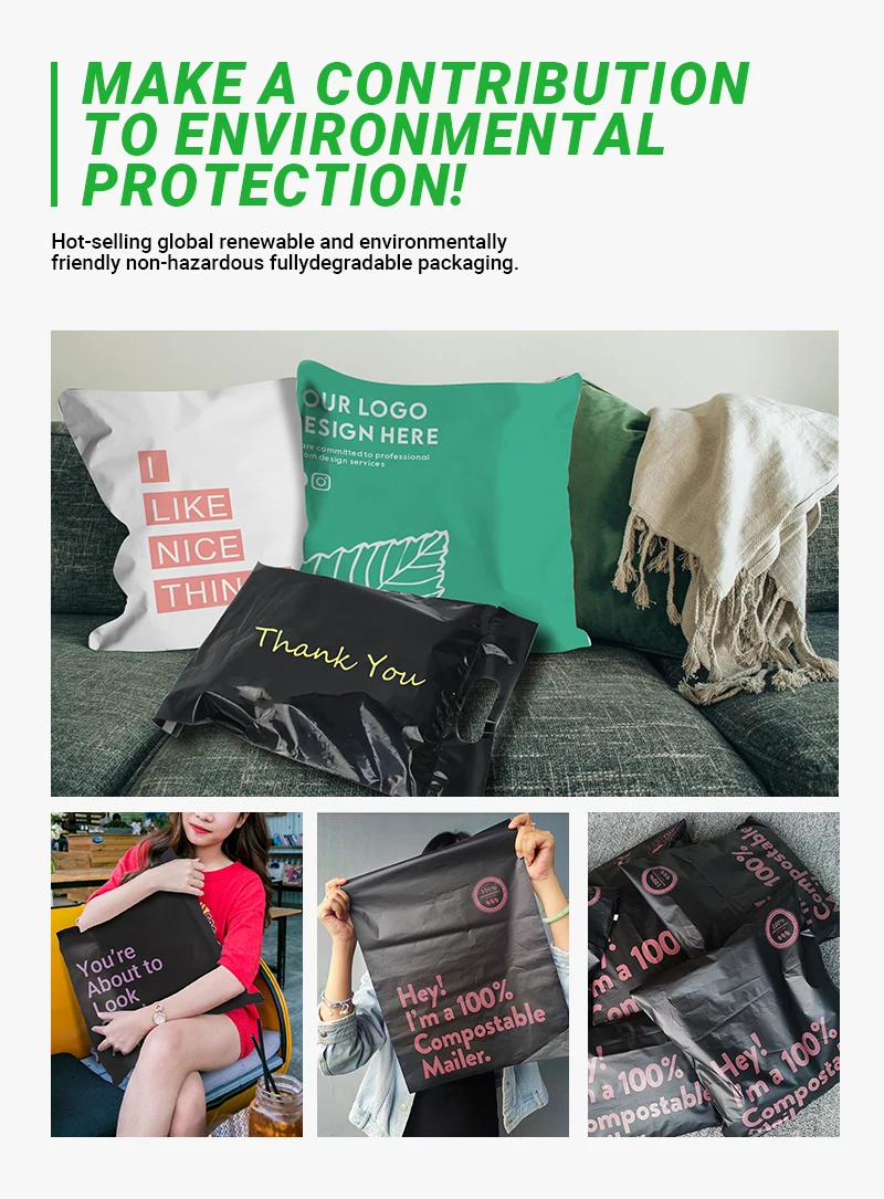 Eco Friendly Custom Printed Biodegradable Compostable Cornstarch