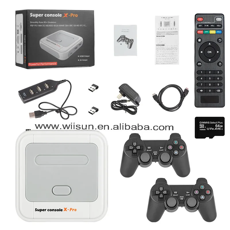 J Super Console X Pro Support 30000/50000 Games for TV Game Box Support  WIFI Retro Console For N64