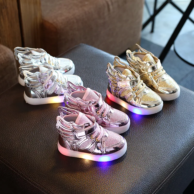 Moda Alas De Ángel Niños Luz Led Zapatos Con Led - Buy Zapatos Con Luces Para Los Niños De Luz Led Niños Zapatos Niña Con Luz Led Product on