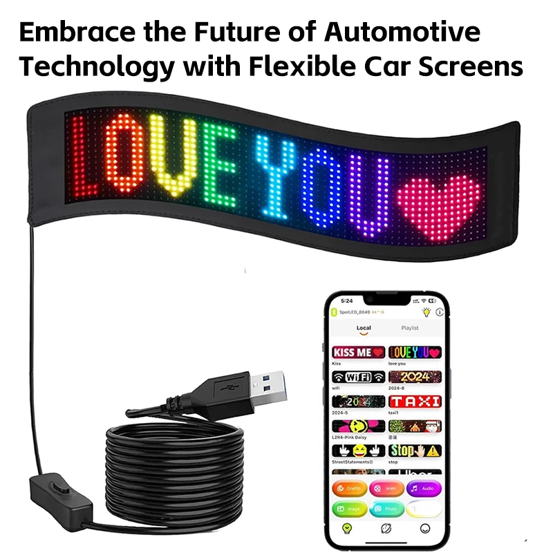 App Programmable Winking Eye Led Flexible Display Screen Panel Led Eagle Eyes Blinking Screen Sign Board Light for Car Truck Bus
