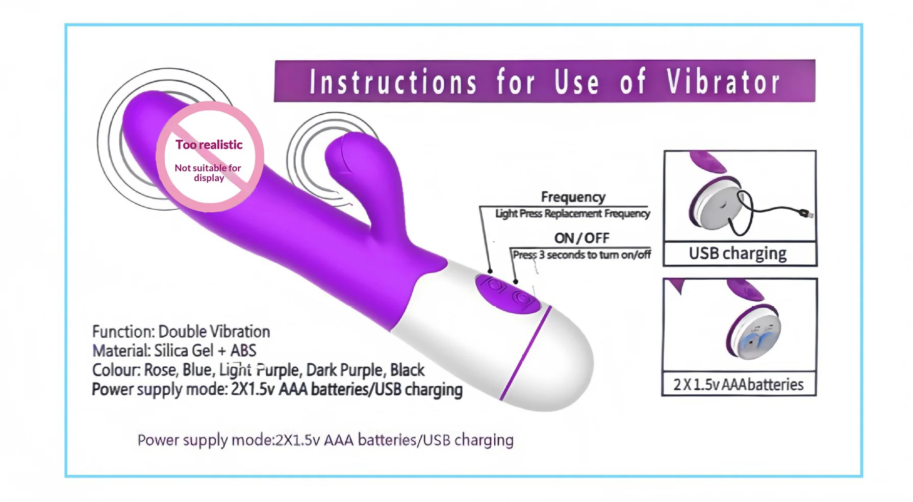 G-Spot wand vibrator with dual motor and variable frequency controls