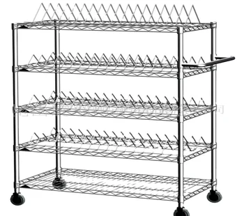 Antistatic Carbon Steel SMD SMT ESD PCB Shelf Chrome Wire Storage Shelving Rack Trolley Cart ESD Shelf