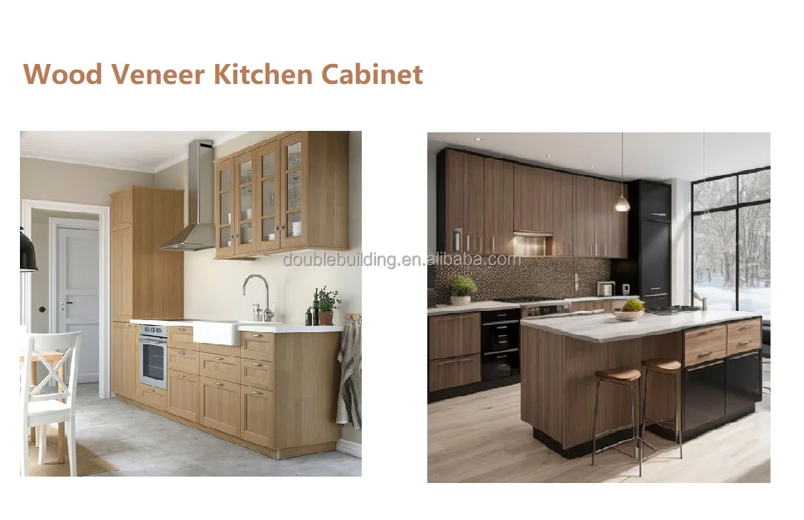 2024 New Style Custom Design Storage Furniture Modern Style Wood Veneer Kitchen Cabinet supplier