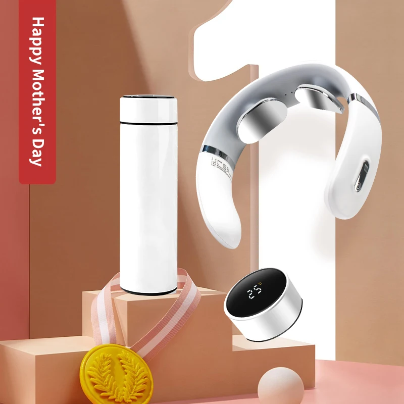 Temperature Display Vacuum Flask Relieve Fatigue Neck Massage Device Mothers Day Gift Box Corporate Gift Birthday Return Gift