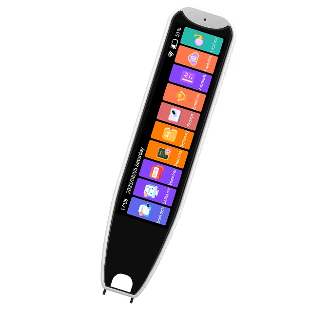 Smart Mini Translator Pen IPS Display Wi-Fi Enabled 134-Language Support Electronic Dictionary Recording Function White+Black