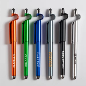 Custom Logo Active for Stylus Ballpoint Pen Multi-Function Plastic Mobile Phone Holder with Gel Ink for Touch Screen