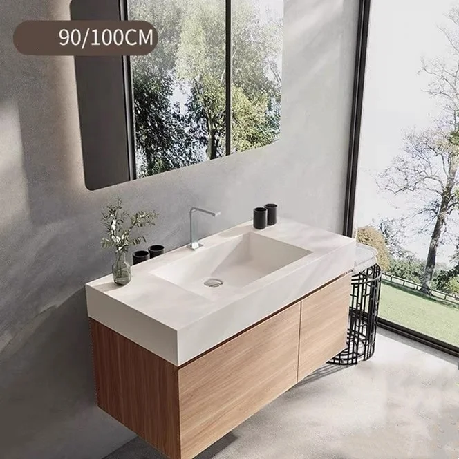 product modern design marble bathroom countertops square sink vanity wash basin storage cabinet mirror new style bathroom vanity set-6