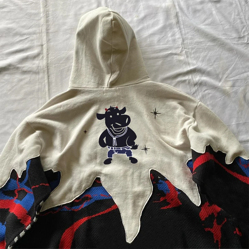 DiZNEW Fleece Halloween-themed printed hoodie with street hip hop design and custom hoodie supplier