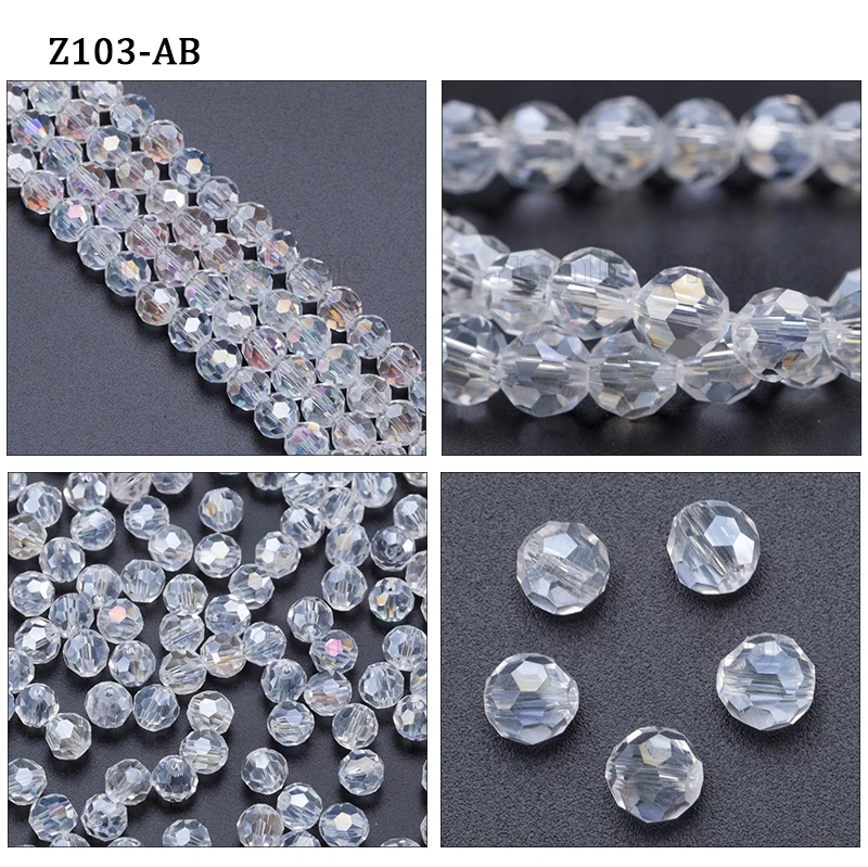 Factory direct 3 4 6 8mm Round Spacer Glass Beads With Holes Jewelry Accessories For Necklace Earring manufacture