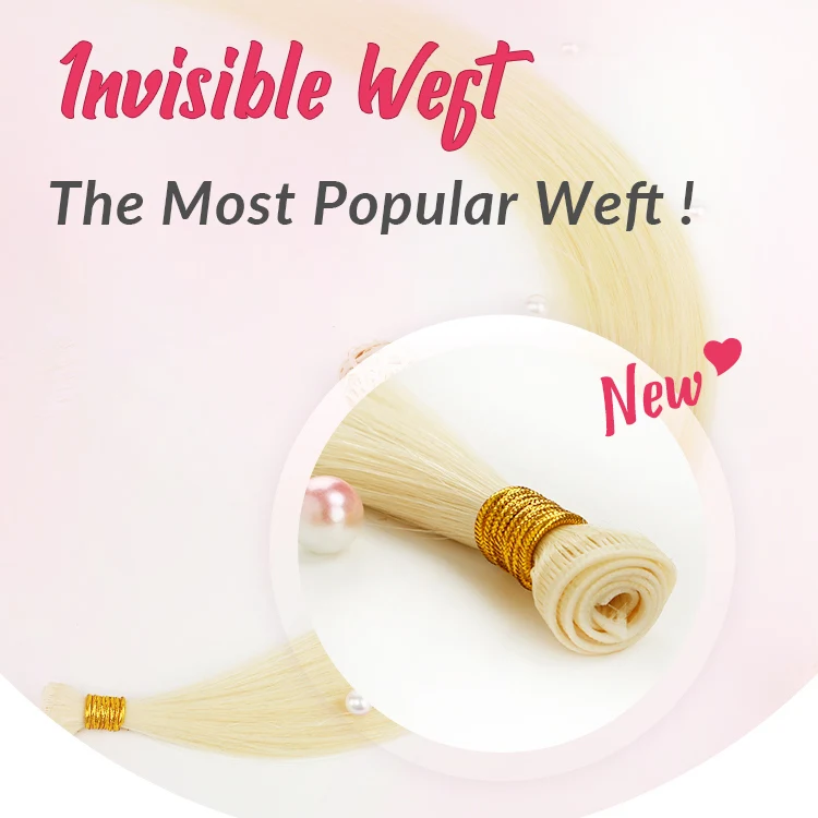 Top Quality Russian Genius weft hair extensions seamless weft invisible hand tied hair extensions raw human hair supplier