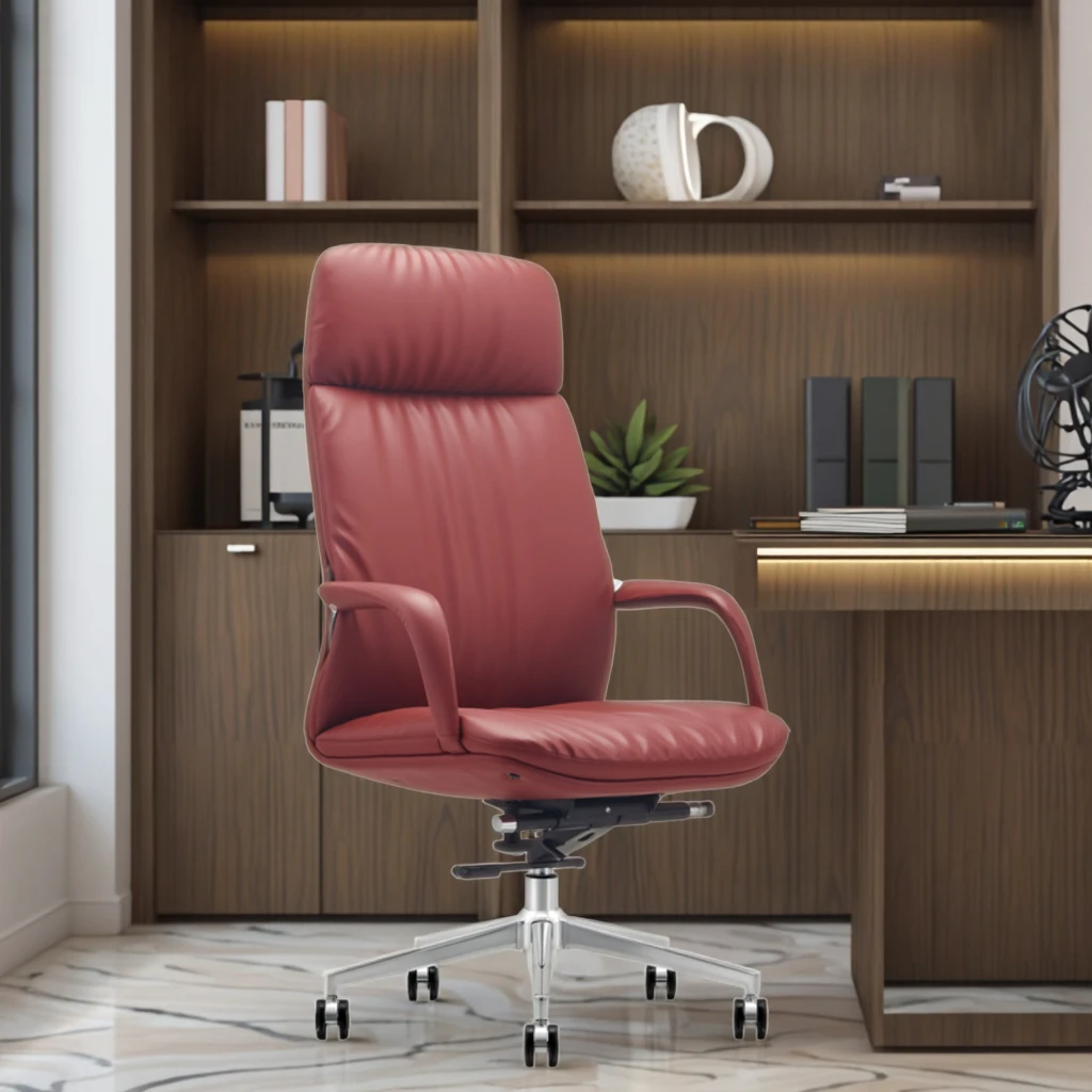 Luxury Double Layer Executive Chair Iron Frame Construction PU Wheels Commercial Installation 2