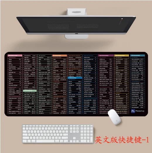 English japanese shortcut keys over sized customization mouse pad for ps excel cad office pad