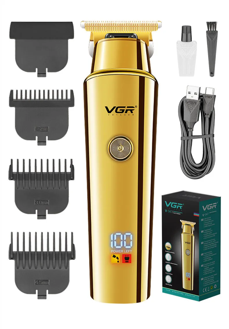 VGR Hair Clipper Rechargeable Hair Cutting Machine Cordless Hair Trimmer Electric Haircut Bald Head Zero Cutting Machine