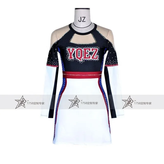 1758 Popular One-Piece Cheerleading Uniforms with Diamond Style Customized Design Unisex OEM Service for adults