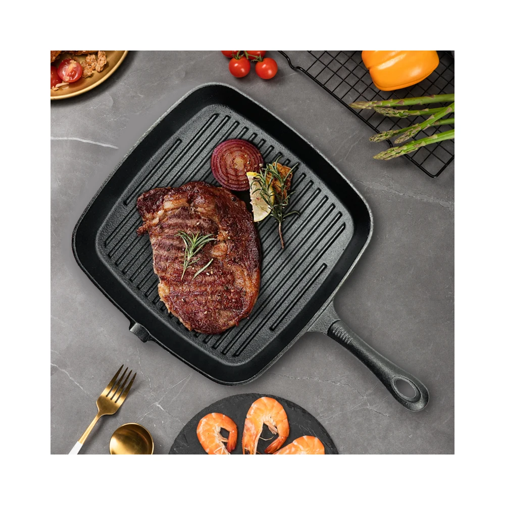 Shop High Quality Grill Pan Cast Iron 24CM Vegetable Oil Cookware
