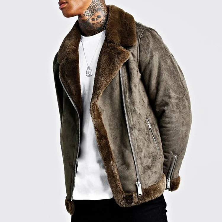 mens fur lined suede jacket