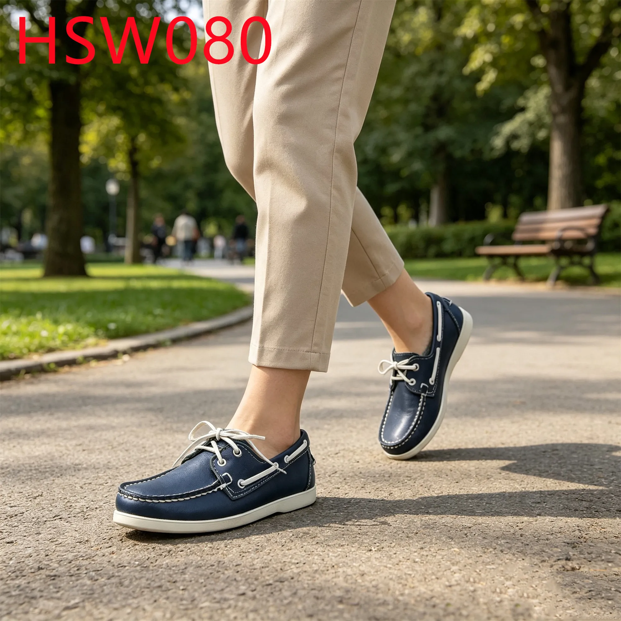 HY,Full Grain Leather Lace up Style Sky Blue Hua Singh Boat Shoes Pier Strolling Not Grind Foot Handmade Moccasin Shoes HSW080