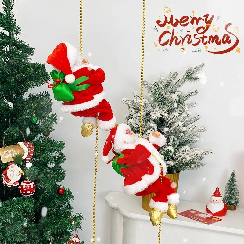 Santa Claus Climbing Rope Chain with Light Music & Sound Santa Claus Climbing Rope Chain with Light Music & Sound