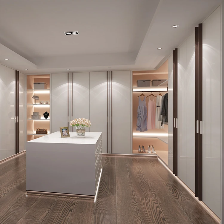 Tuff Concepts Modern Bedroom Furniture High Gloss Oak Bedroom Corner Wardrobe with 2 Door YG-01, White