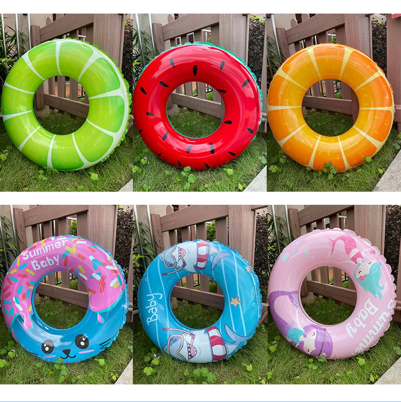 Inflatable Pool Floats For Kids Adults Fruits Swim Tube Pool Rings For Swimming Pool Party