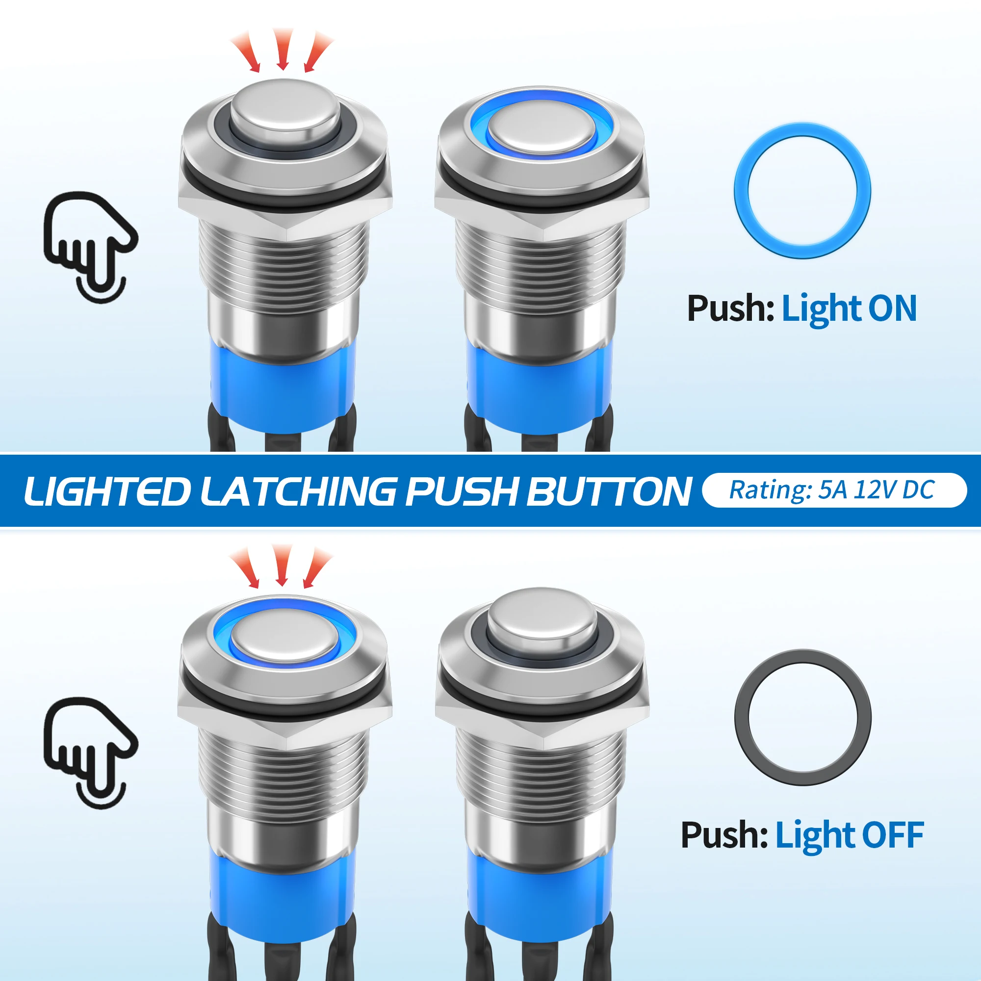 QitinDasen 10Pcs Preiu 12 Interruttore A Pulsante Oentaneo In - Foto 2