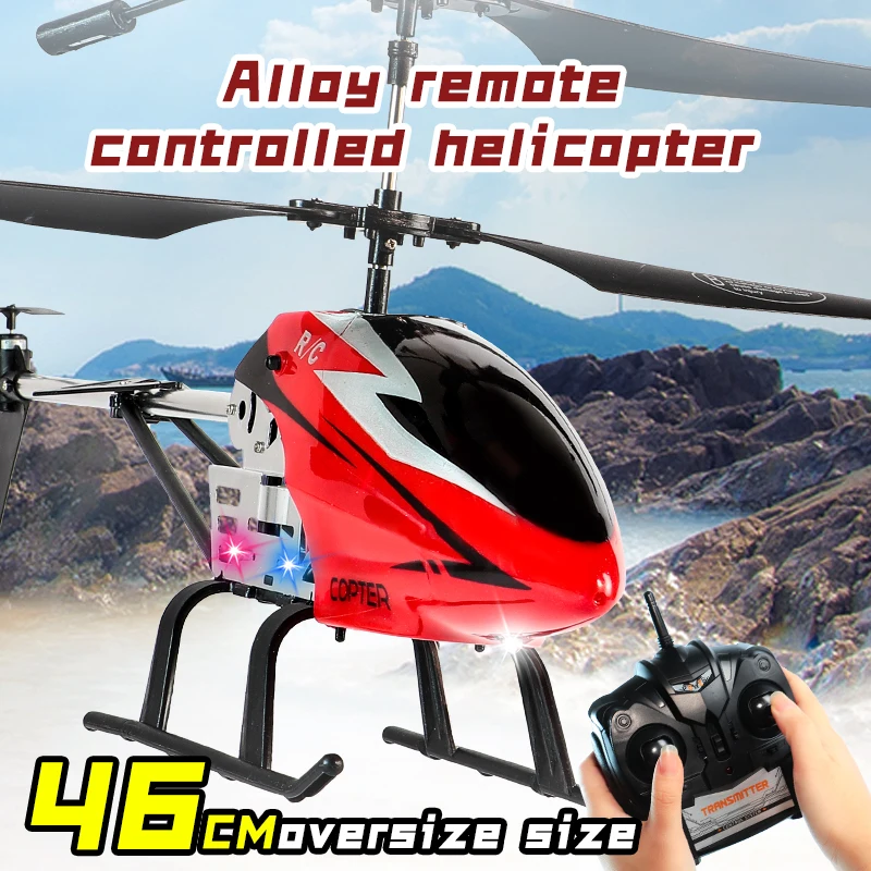 LONGXI Rc Helicopters Big Remote Control Helicopter Large Alloy Plane 3.5 CH Rc Airplanes Giant Scale Model Toys with Sensor