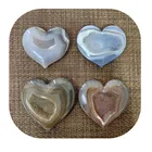 New product healing crystals carved natural agate Druzy geode heart shaped gemstone for Home decoration