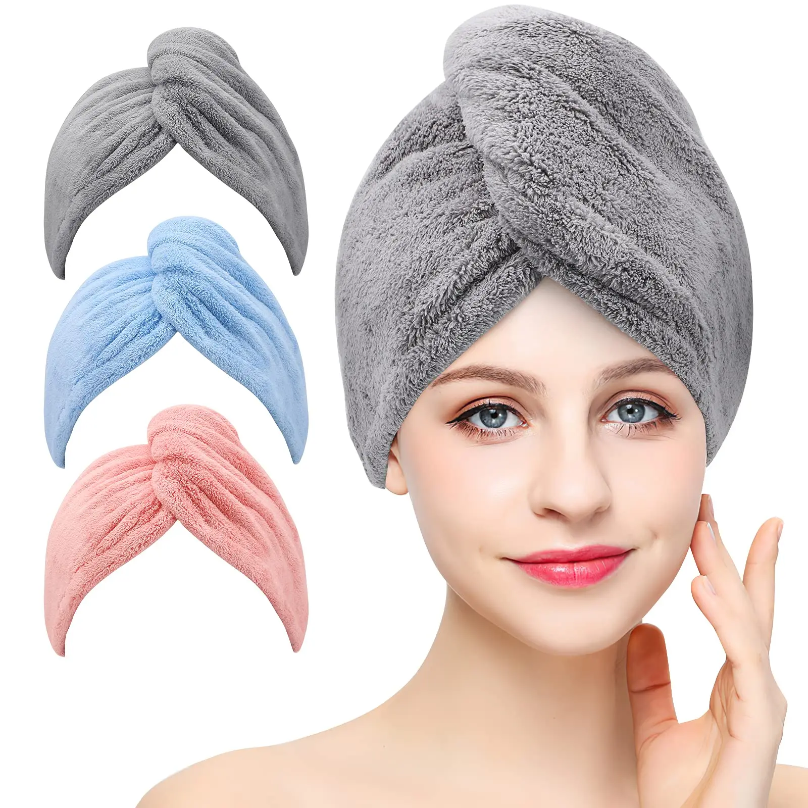QUICK HAIR DRY MAGIC TURBAN TOWEL MICROFIBRE HAIR WRAP BATH TOWEL CAP HAT UK 